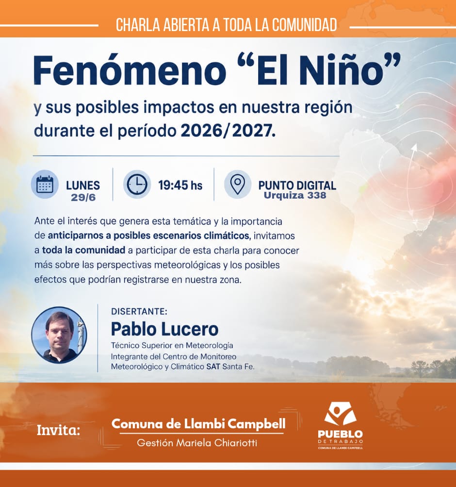 Llambi Campbell invita a una charla abierta sobre el fenómeno “El Niño” y sus posibles impactos en la región